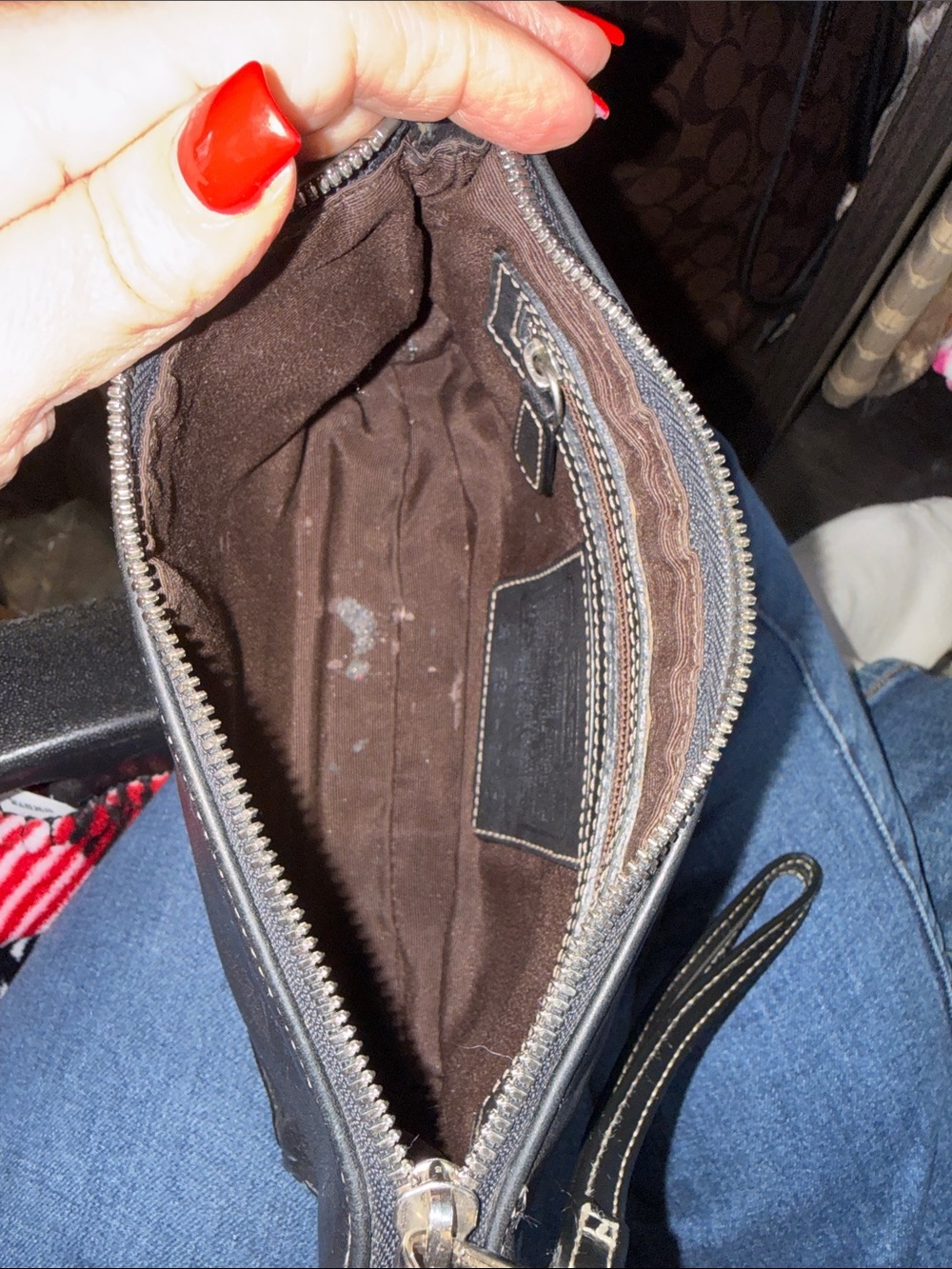 Coach Vintage Black Leather Hamptons Demi Pouch - Picture 9 of 10